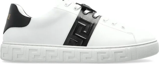 Versace Logo-Embossed Lace-Up Sneakers