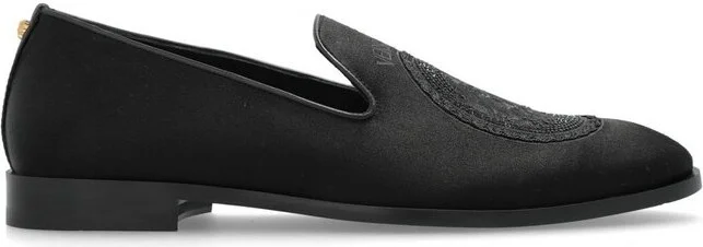 Versace Logo-Embroidered Loafers