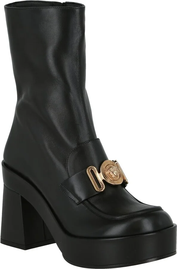 Versace Logo Leather Boot