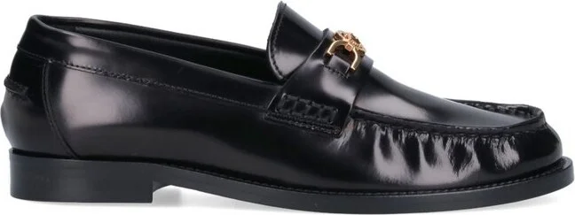 Versace Logo-Plaque Slip-On Loafers