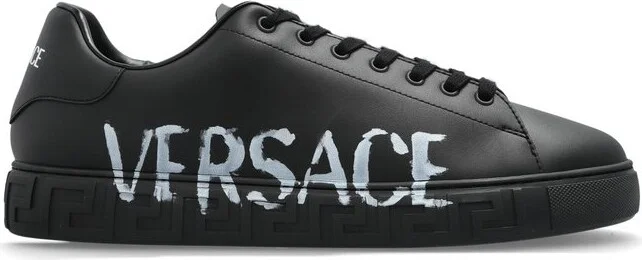 Versace Logo-Printed Lace-Up Sneakers
