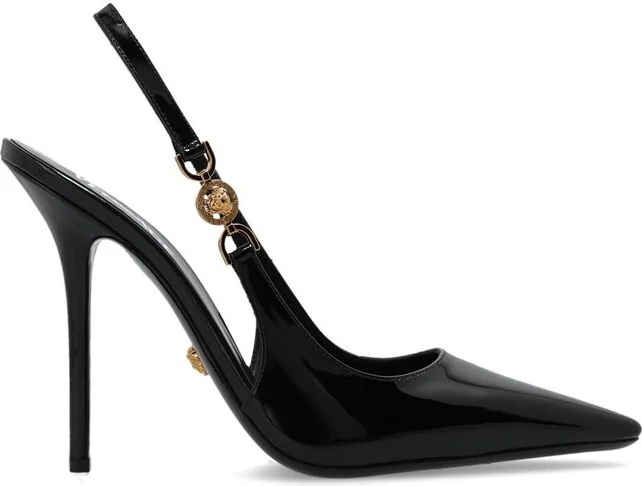 Versace Medusa 95 Logo-Plaque Slingback Pumps