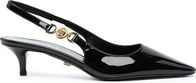 Versace Medusa 95 Plaque Detailed Slingback Pumps