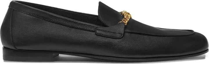 Versace 'Medusa' Black Leather Loafers