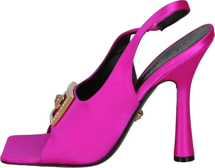Versace Medusa Crystal Silk-Blend Sandal - Image 2