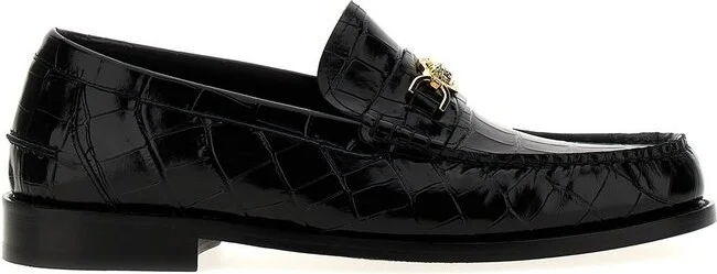 Versace Medusa Embossed Slip-On Loafers