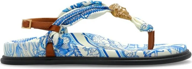 Versace Medusa Head Plaque Thong Sandals