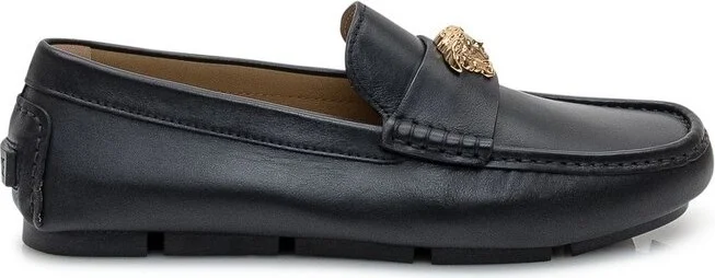 Versace Medusa-Head Ruched Loafers