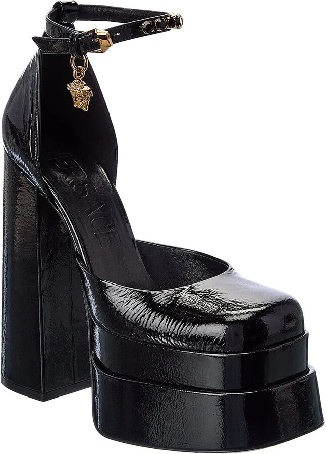 Versace Medusa Patent Platform Pump