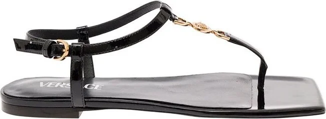 Versace Medusa-Plaque Square Open Toe Sandals