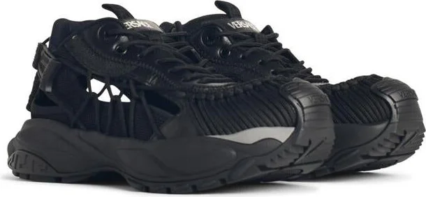 Versace 'Mercury' Black Leather Blend Sneakers - Image 2