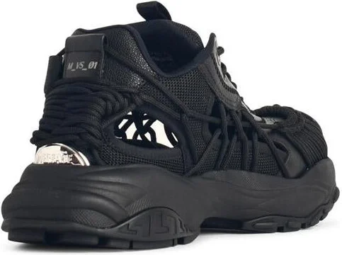 Versace 'Mercury' Black Leather Blend Sneakers - Image 3