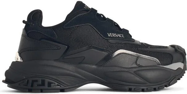 Versace 'Mercury' Black Leather Blend Sneakers