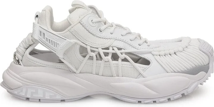Versace 'Mercury' White Leather Blend Sneakers - Image 3