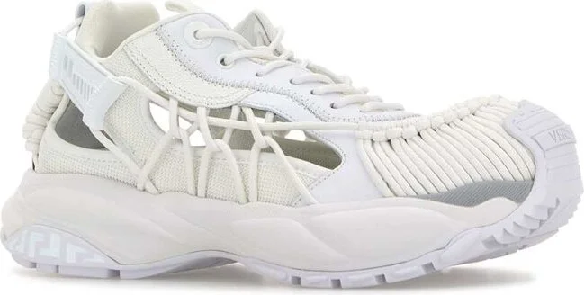 Versace 'Mercury' White Leather Blend Sneakers - Image 6