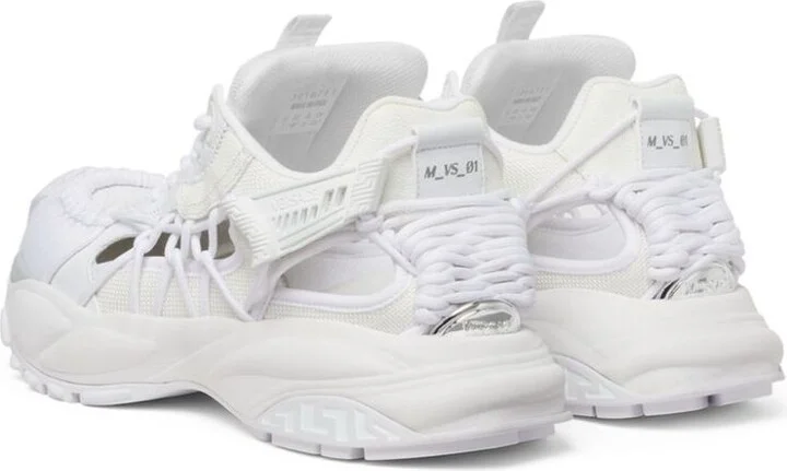 Versace 'Mercury' White Leather Blend Sneakers - Image 8
