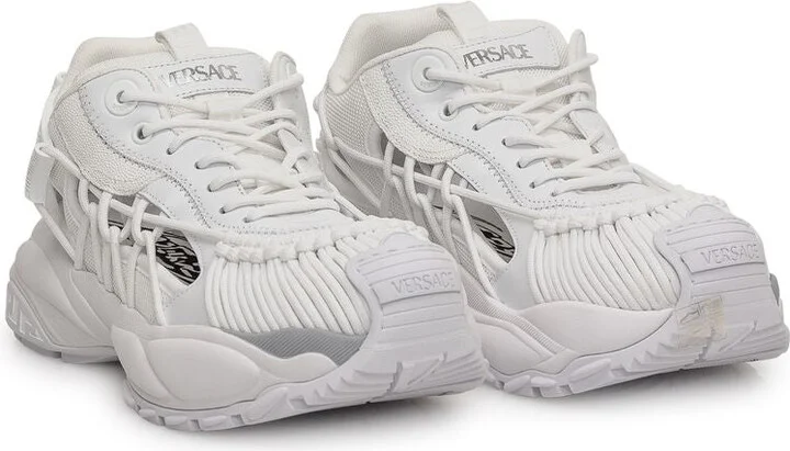 Versace 'Mercury' White Leather Blend Sneakers - Image 10