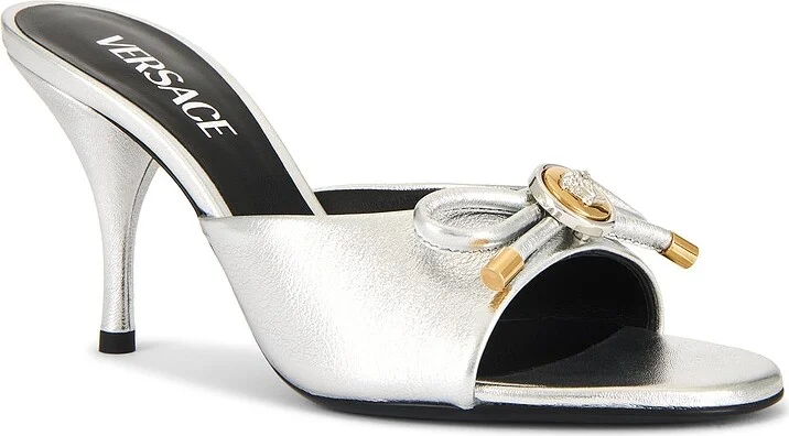 VERSACE Mule Heel in Metallic Silver - Image 2