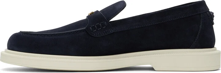 Versace Navy Giuliano Suede Loafers - Image 3