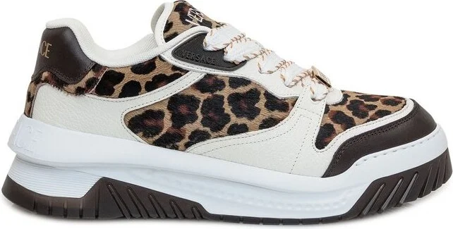 Versace Odissea Leopard-Printed Lace-Up Sneakers
