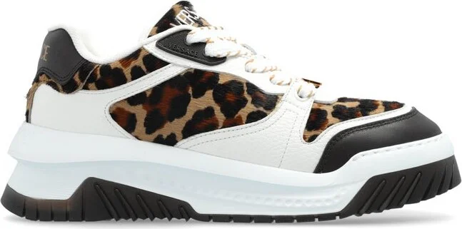 Versace Odissea Leopard-Printed Lace-Up Sneakers