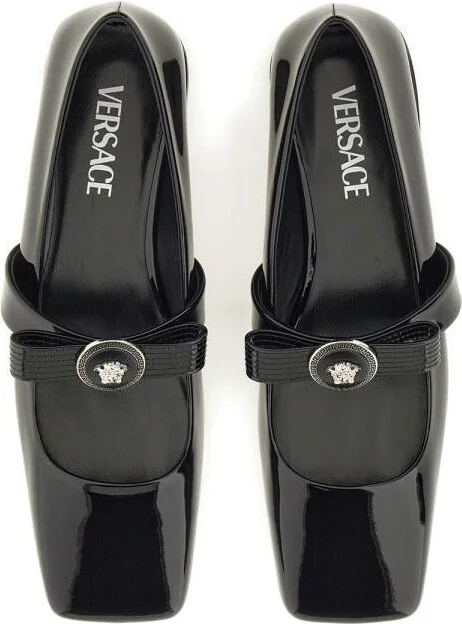 Versace Patent Leather Ballerina "Gianni Ribbon" - Image 2