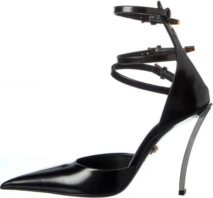 Versace Pin Point Leather Pump - Image 2