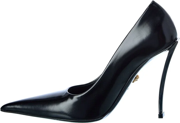 Versace Pin Point Leather Pump - Image 2