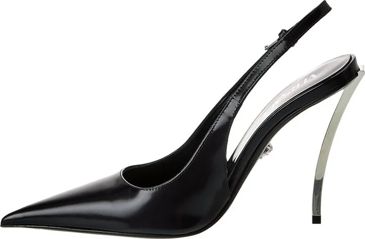 Versace Pin-Point Leather Slingback Pump - Image 2