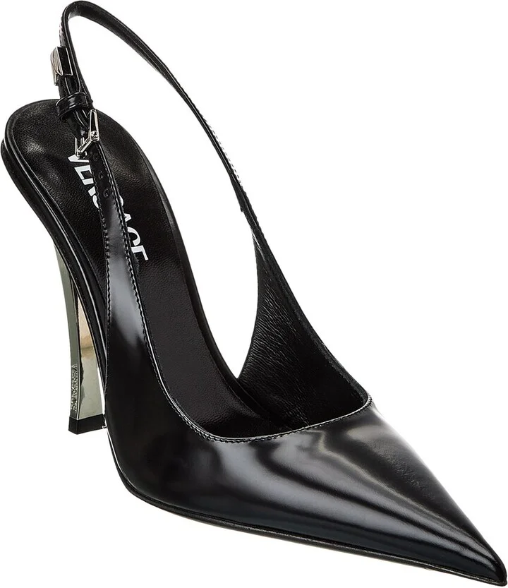 Versace Pin-Point Leather Slingback Pump