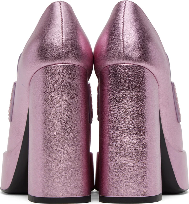 Versace Pink '95 Medusa Platform Pumps - Image 2