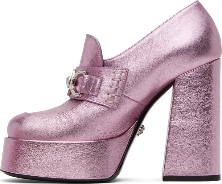 Versace Pink '95 Medusa Platform Pumps - Image 3