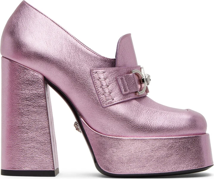Versace Pink '95 Medusa Platform Pumps
