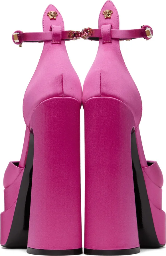 Versace Pink Aevitas Platform Heels - Image 2