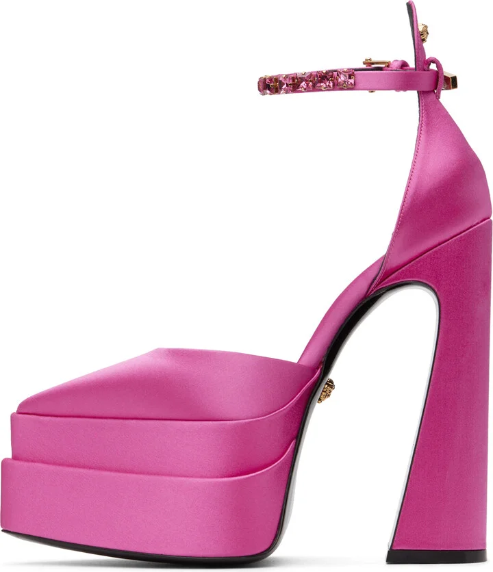 Versace Pink Aevitas Platform Heels - Image 3
