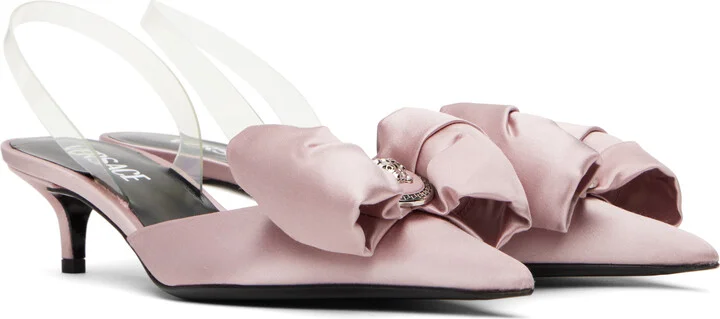 Versace Pink Alia Slingback 45 mm Heels - Image 4