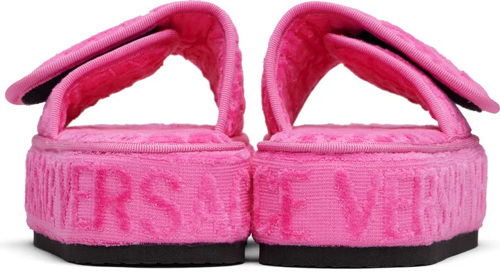 Versace Pink 'I Heart Baroque' Slippers - Image 2
