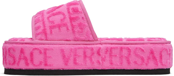 Versace Pink 'I Heart Baroque' Slippers - Image 3
