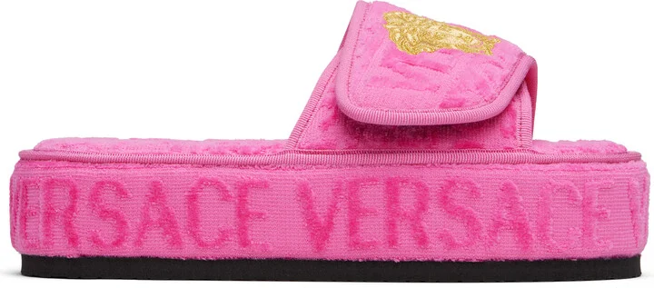 Versace Pink 'I Heart Baroque' Slippers