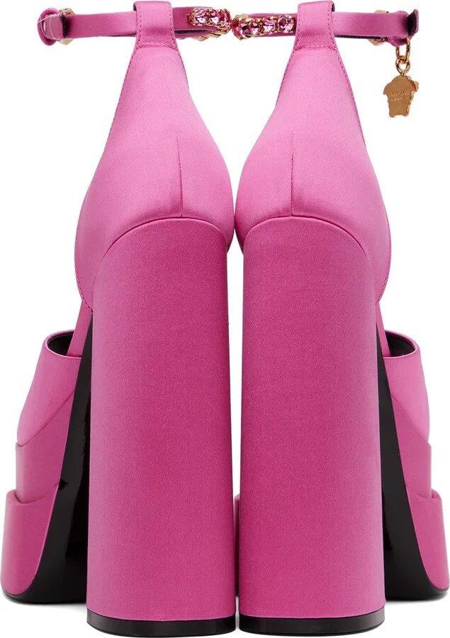 Versace Pink Medusa Aevitas Platform Heeled Sandals - Image 2