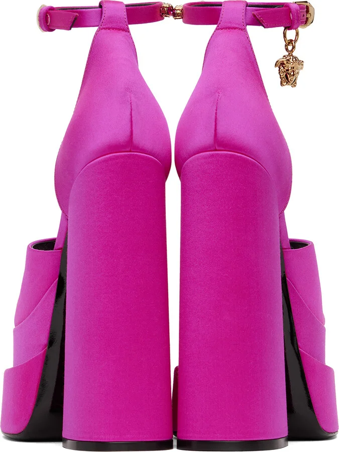 Versace Pink Medusa Aevitas Platform Heeled Sandals - Image 2