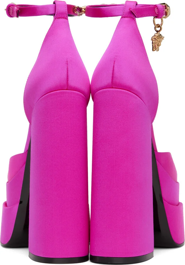 Versace Pink Medusa Aevitas Platform Heels - Image 2