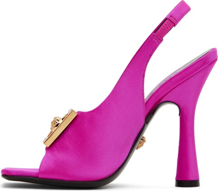 Versace Pink Medusa Biggie Heeled Sandals - Image 3