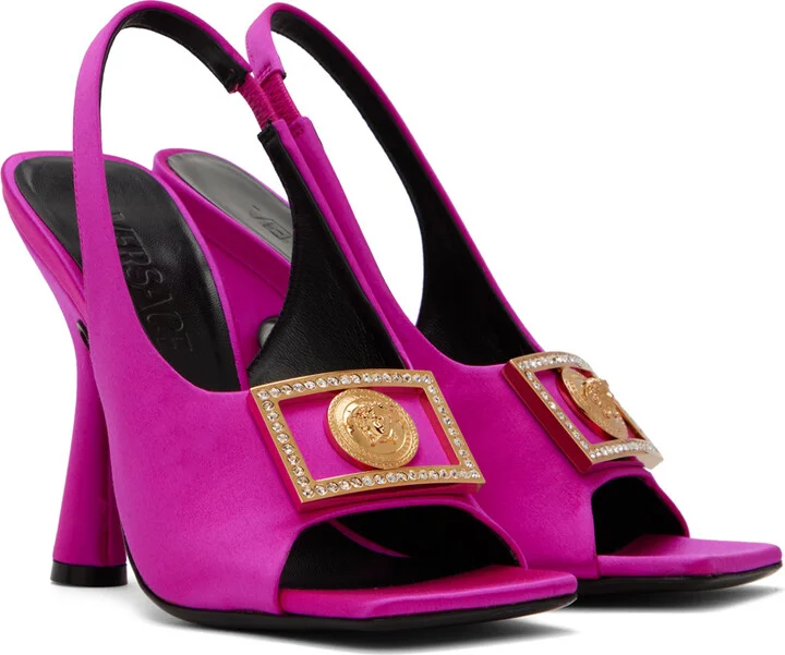 Versace Pink Medusa Biggie Heeled Sandals - Image 4