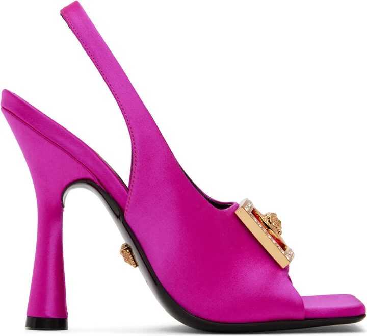 Versace Pink Medusa Biggie Heeled Sandals
