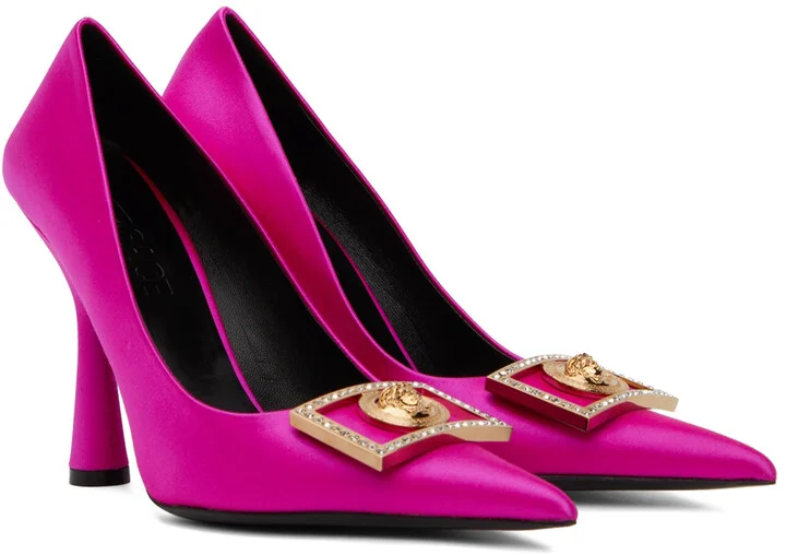 Versace Pink Medusa Heels - Image 4