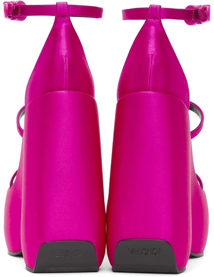Versace Pink Triplatform Heeled Sandals - Image 2