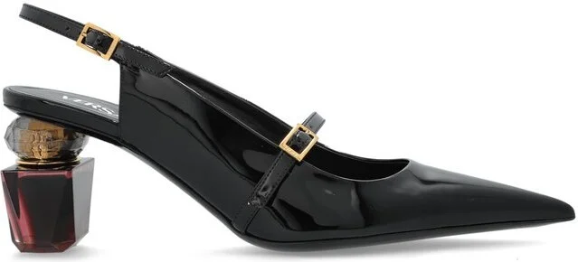 Versace Pointed-Toe Slingback Pumps