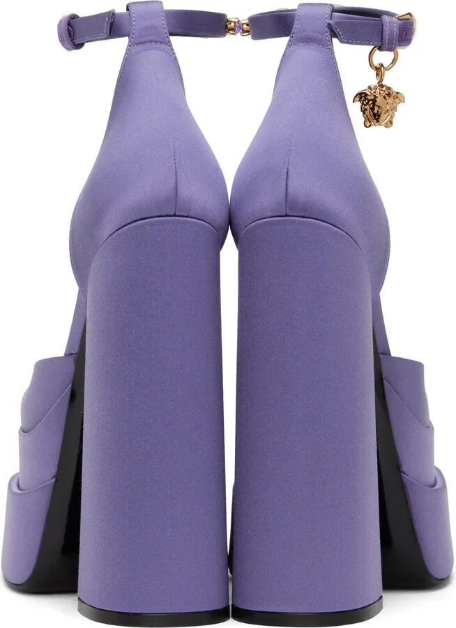 Versace Purple Medusa Aevitas Platform Heels - Image 2