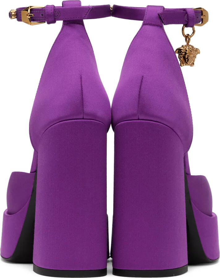 Versace Purple Medusa Aevitas Platform Heels - Image 2